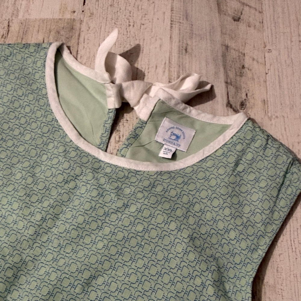 Sewing Down South X Crown & Ivy Mint Green Sleeveless Blouse linen blend xxl - Picture 4 of 10